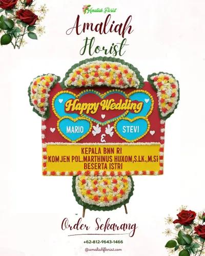 Karangan Papan Bunga Pernikahan di Cibingbin